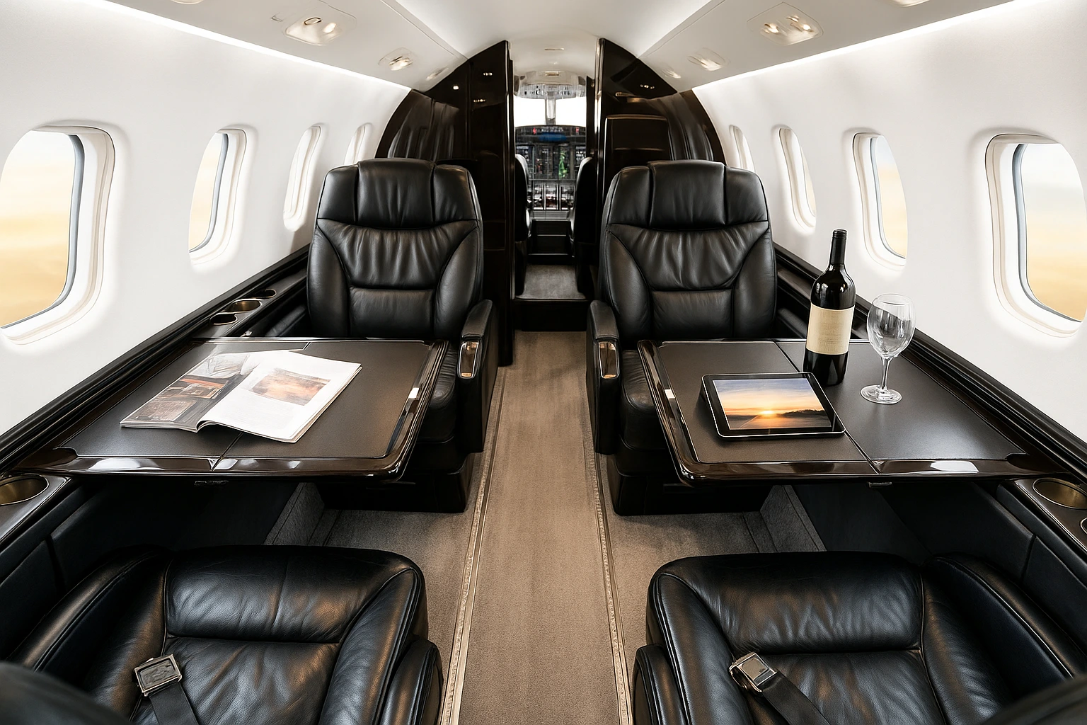 Learjet 60 interior